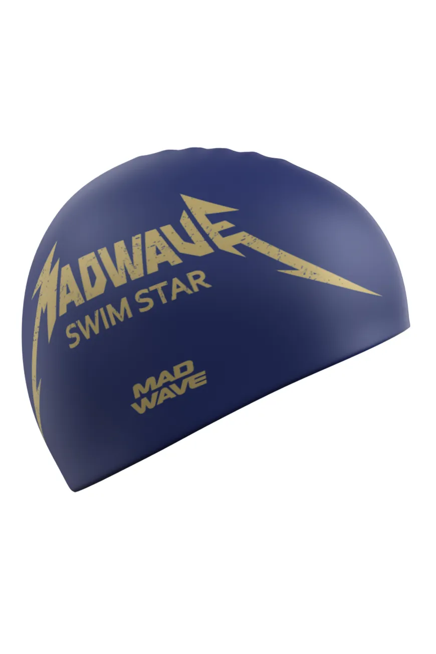 Swim Star Navy Silicone Swim Cap