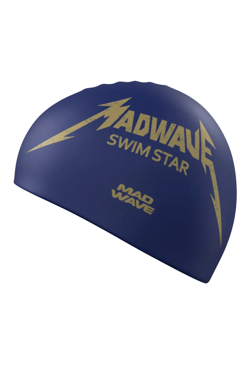 Swim Star Navy Silicone Swim Cap